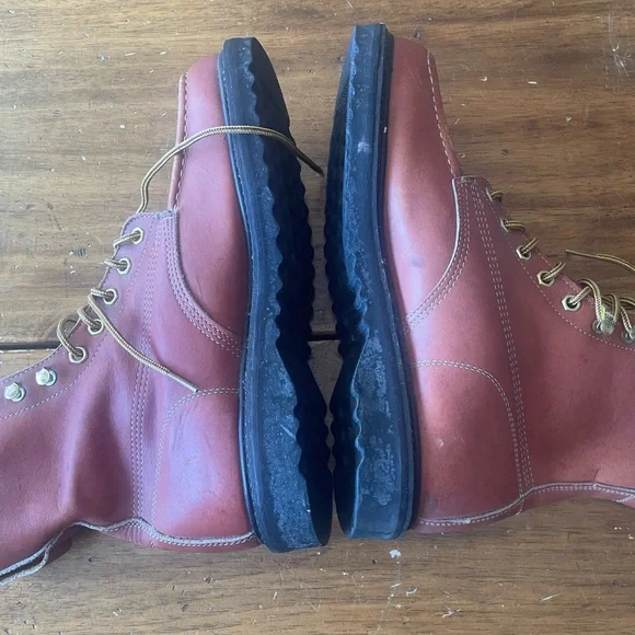 Vintage Wearmaster Sears USA Motorcycle Indy Biker Work Boots Brown Leather 11